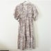 OffOn Floral Pink Drawstring Tie Midi Dress Size XS