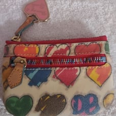 DOONEY & BOURKE VINTAGE RAINBOW HEARTS COIN PURSE