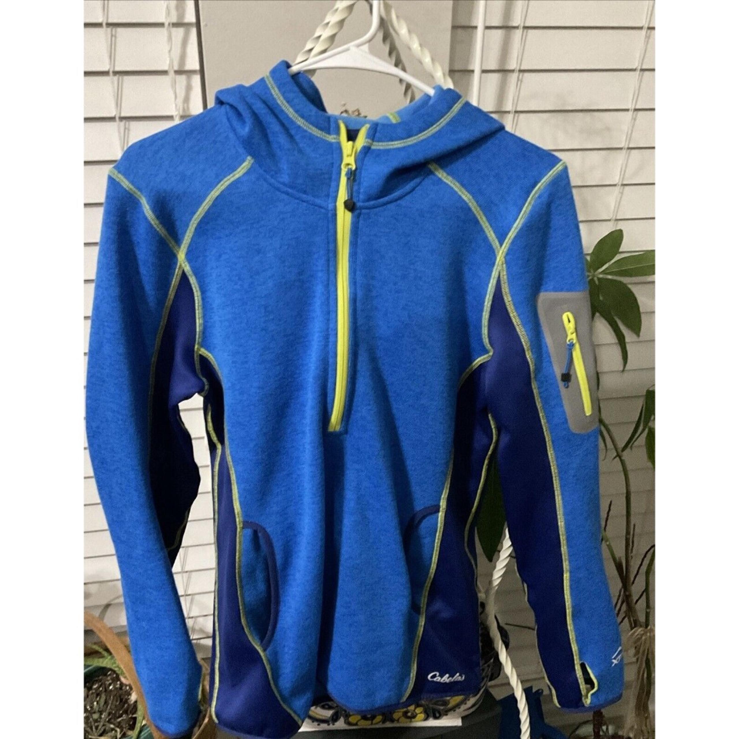 Cabelas XPG Womens Fleece Med  1/4 Zip Hooded Extreme Performance Gear Base