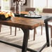 Dining Table for 8, Rectangular Wood Kitchen Table with Strong Metal Frame