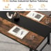 Dining Table for 8, Rectangular Wood Kitchen Table with Strong Metal Frame