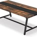 Dining Table for 8, Rectangular Wood Kitchen Table with Strong Metal Frame