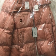 Cole Haan pink puffer down coat L NWT