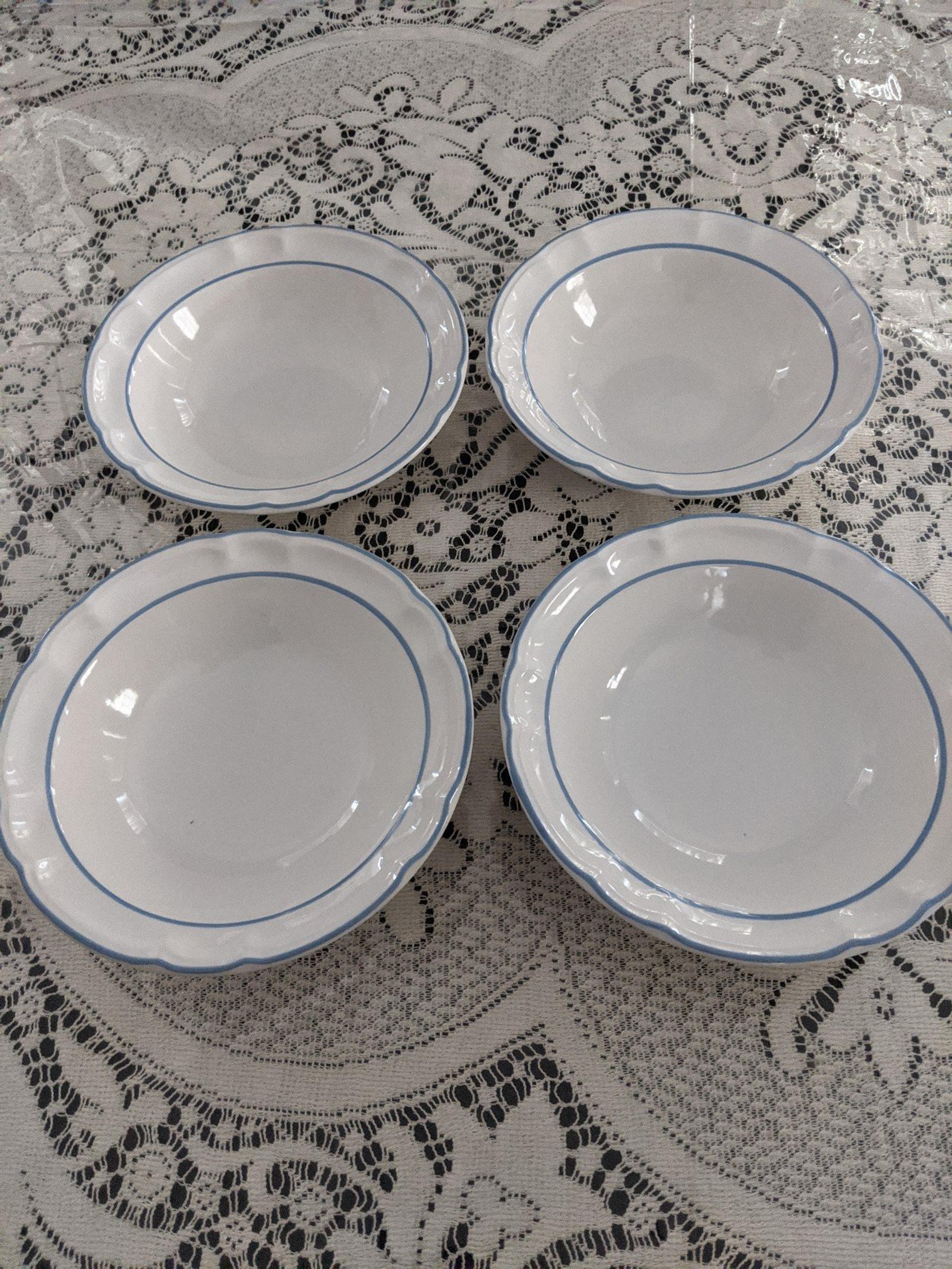 Vintage Floral Expressions Stoneware Dinnerware Serveware Medium Soup Bowls Set