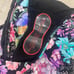 218 NWT Johnny Was cross back one piece floral Swimsuit black/multi Small