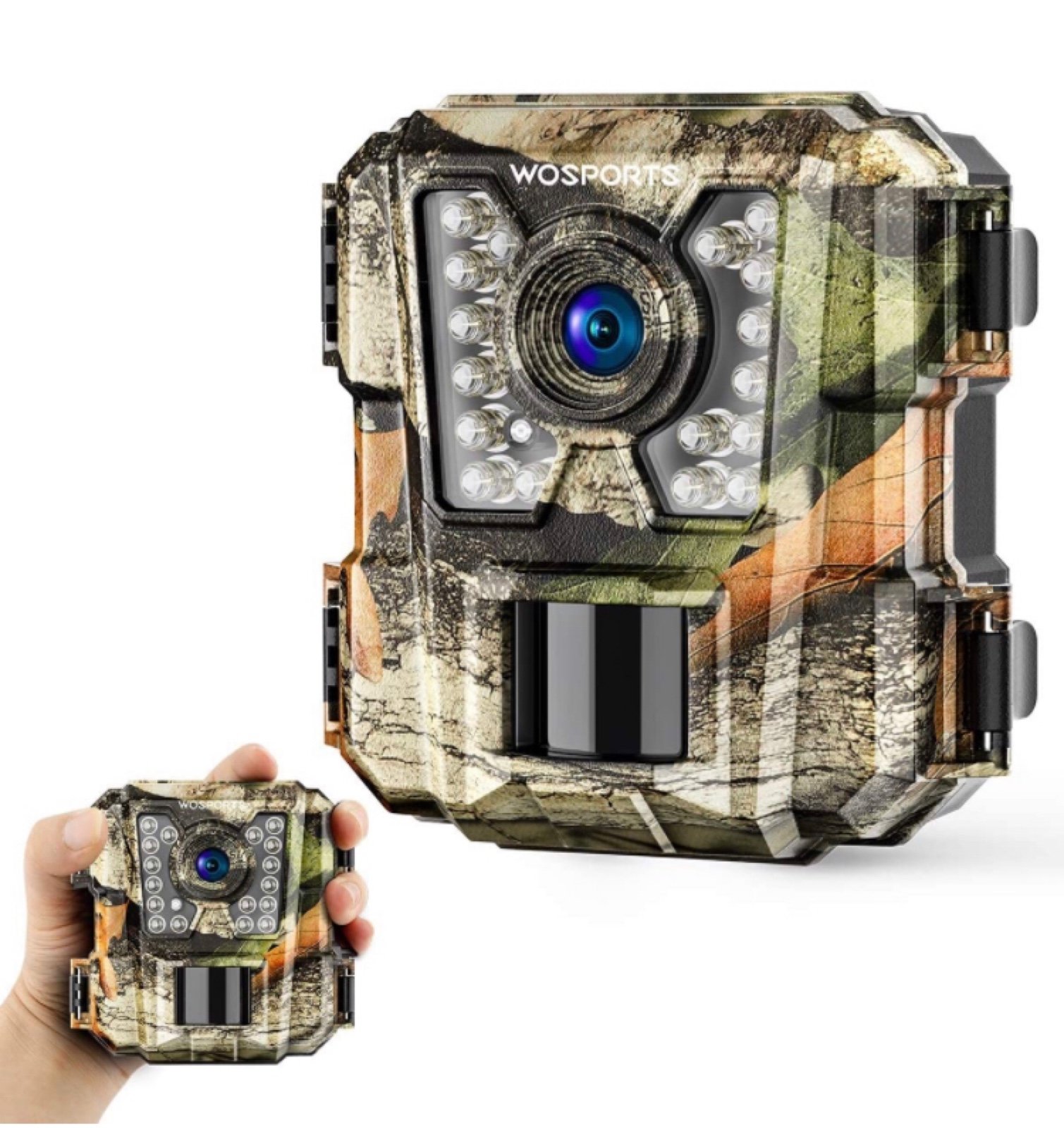 WOSPORTS Mini Trail Camera 16MP 1080P HD Wildlife Scouting Hunting Camera with I