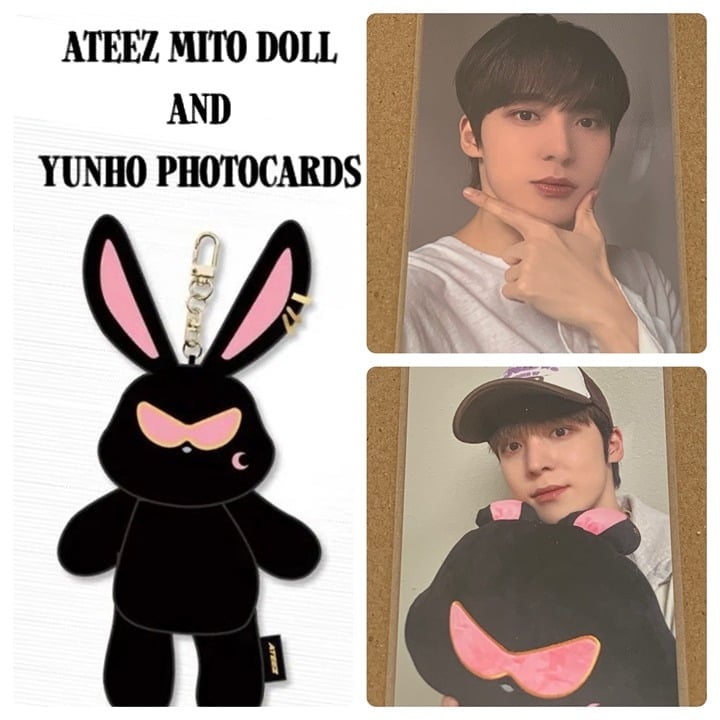 ATEEZ MITO Plush Doll Keyring - YUNHO MITO & WORK Photocards - PRICE IS FIRM