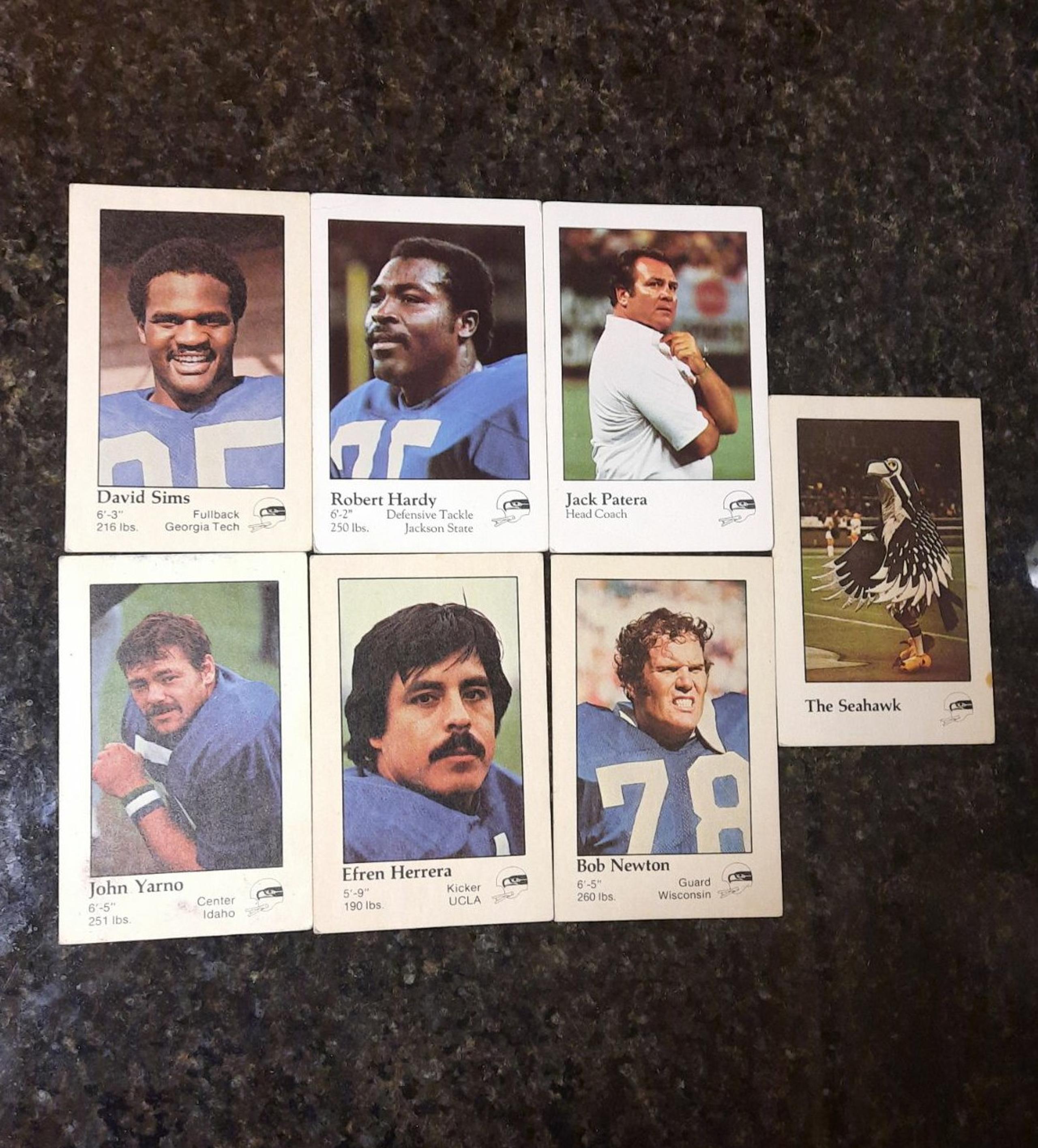 1979 SEATTLE SEAHAWKS VTG CARD LOT X7
