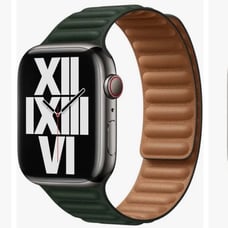 Apple Leather Link for Apple Watch 45mm - Sequoia Green