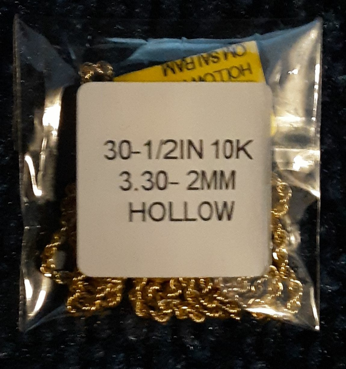 10k Yellow Gold Hollow Rope Necklace