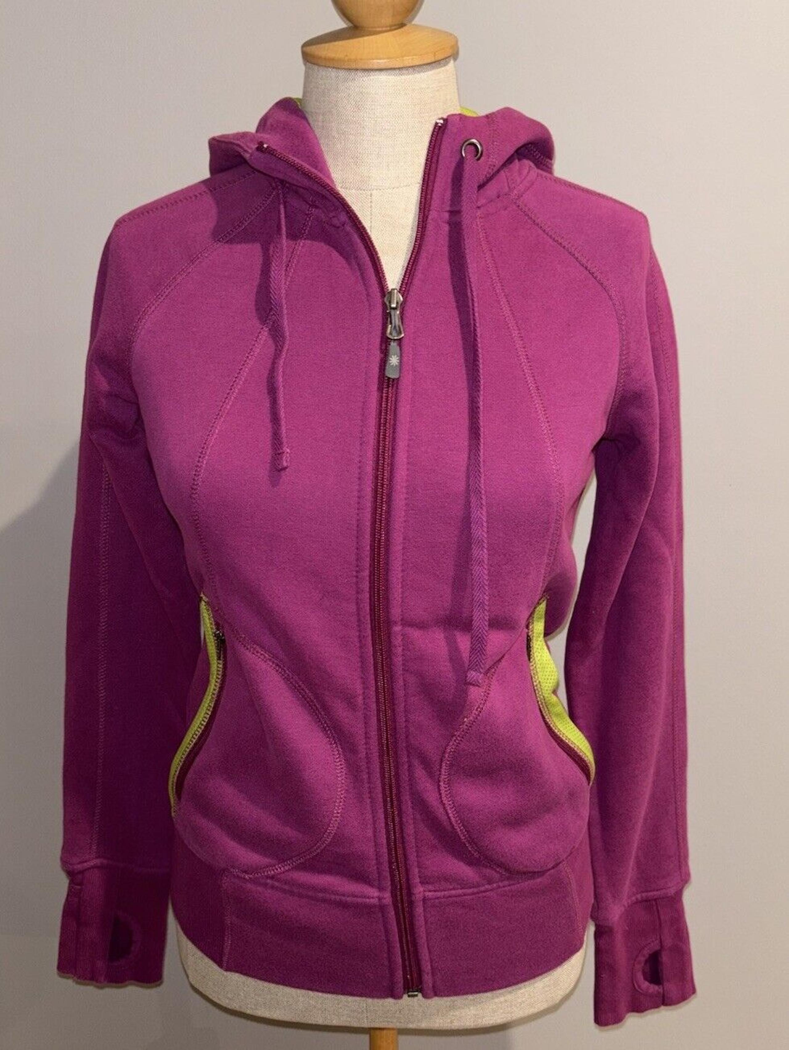 Athleta Womens Hooded Full Zip Athletic Jacket Purple Size XXS