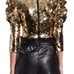 NWT Alice + Olivia Brenna Gold Sequin Puff-Sleeve Crop Top Size 8
