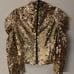 NWT Alice + Olivia Brenna Gold Sequin Puff-Sleeve Crop Top Size 8