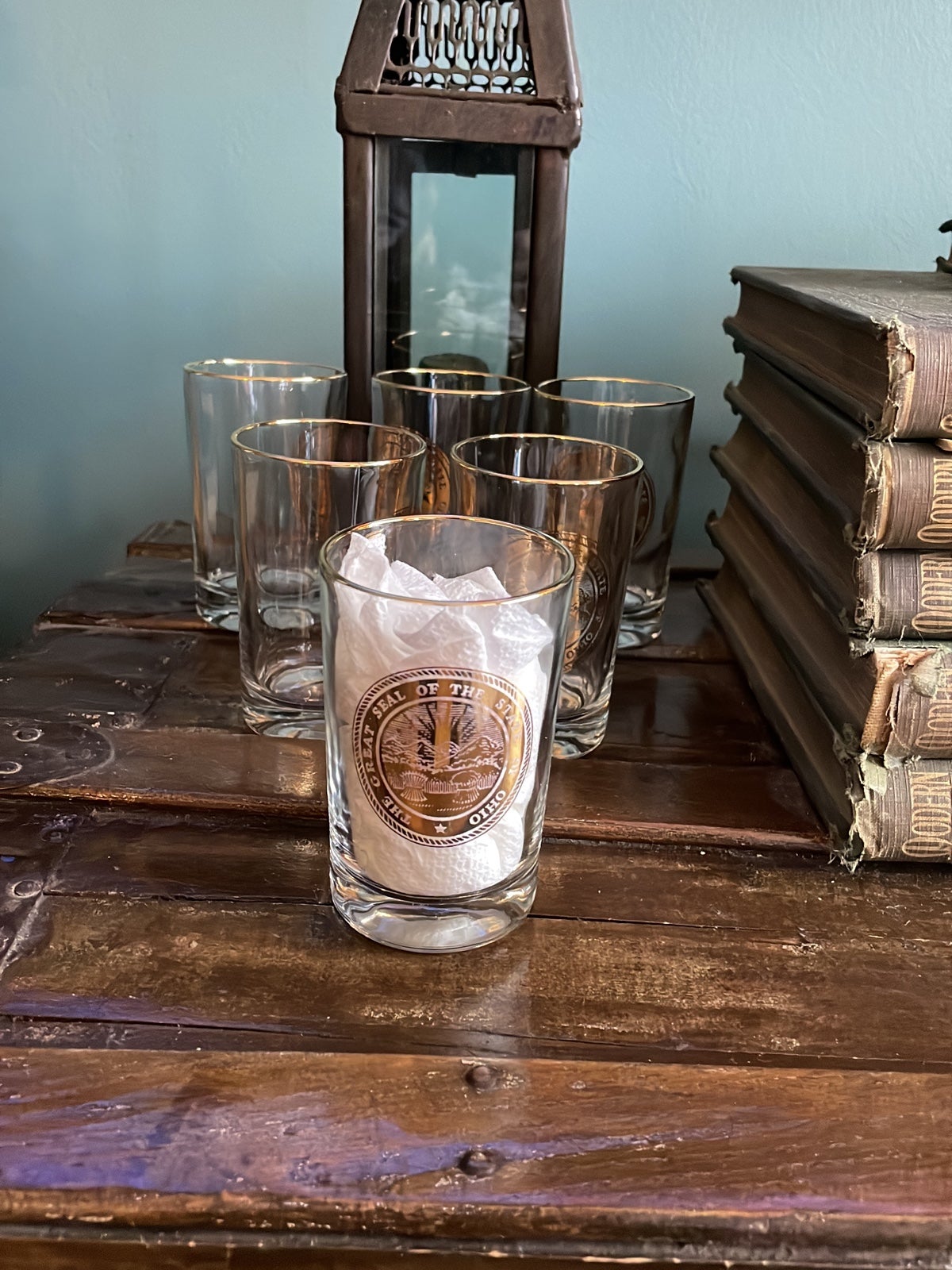 GREAT SEAL of OHIO gold GLASSES Vintage