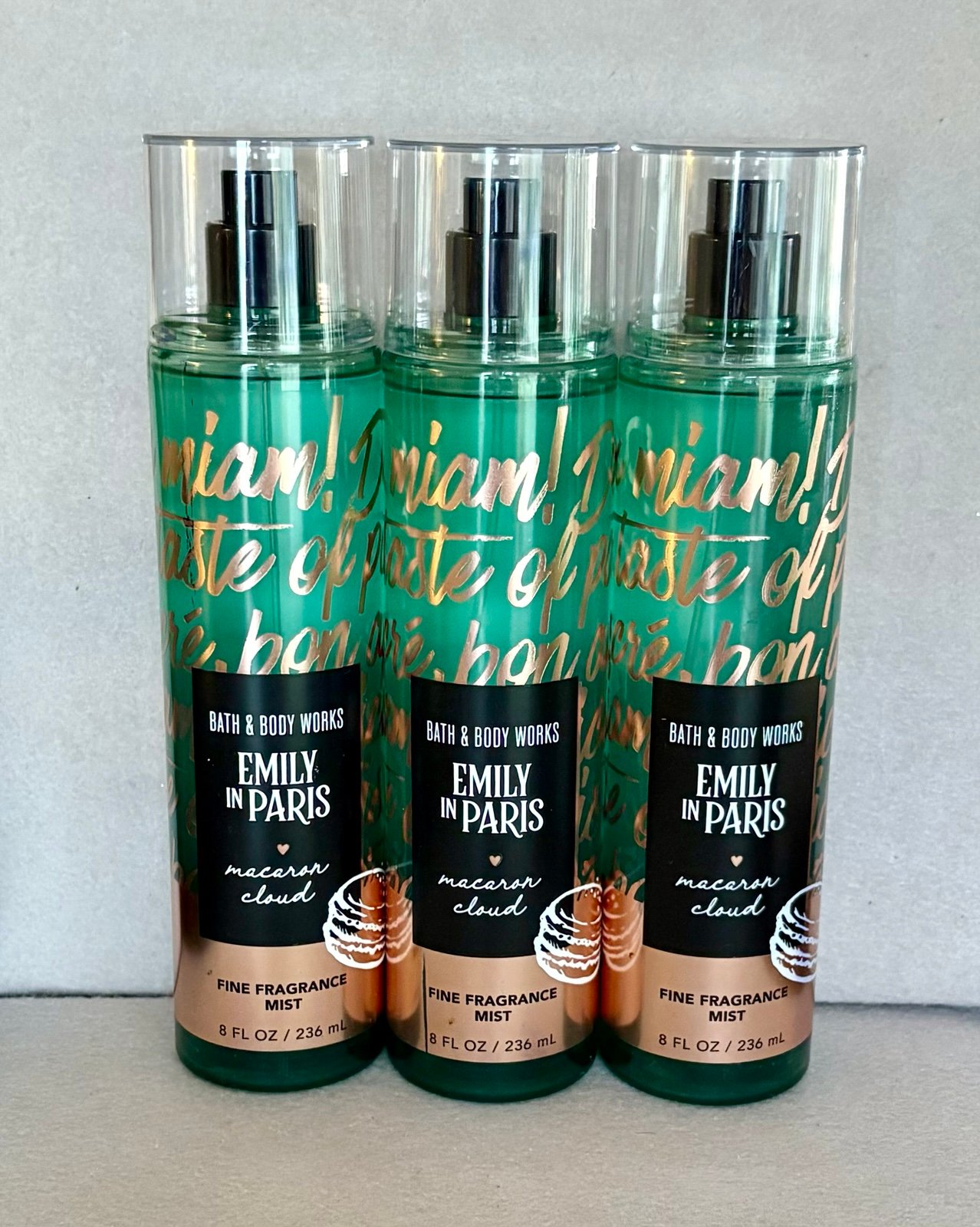 Bath & Body Works Set of 3 EMILY IN PARIS MACARON CLOUD Fragra