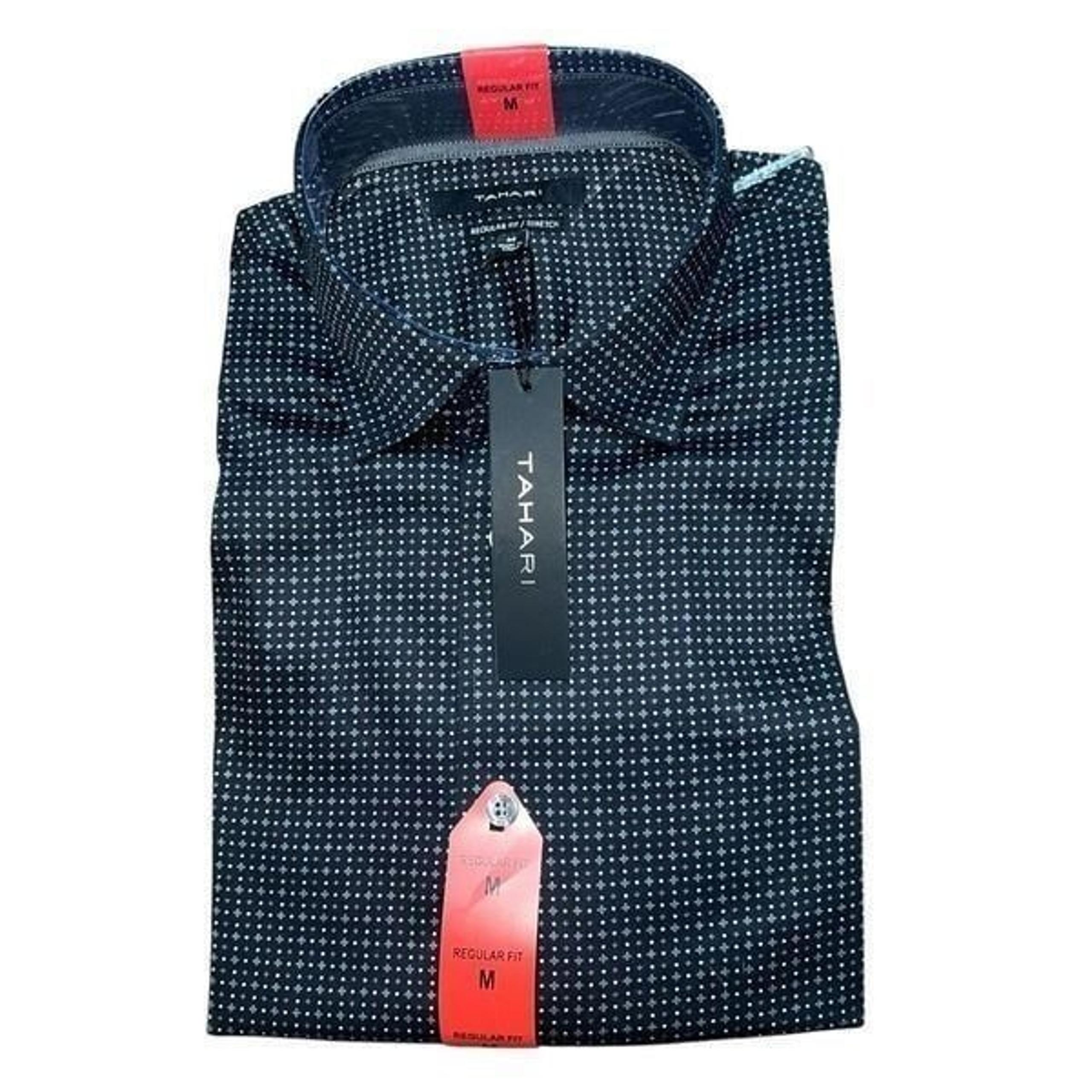 NWT TAHARI Men’s Regular Fit Stretch Collard Shirt Size M