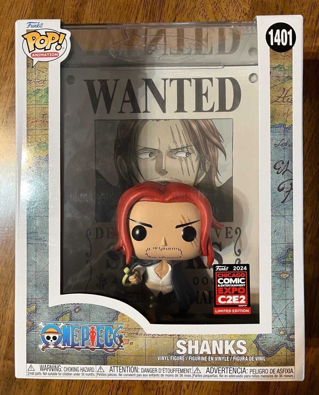 Shanks wanted poster offical Chicago con sticker