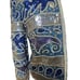 Vintage Beaded Sequined Cropped Jacket Blue Silver Long Sleeve Open Front