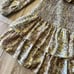 Endless Rose Women's Gold Snakeskin Print Smocked Minidress Size L