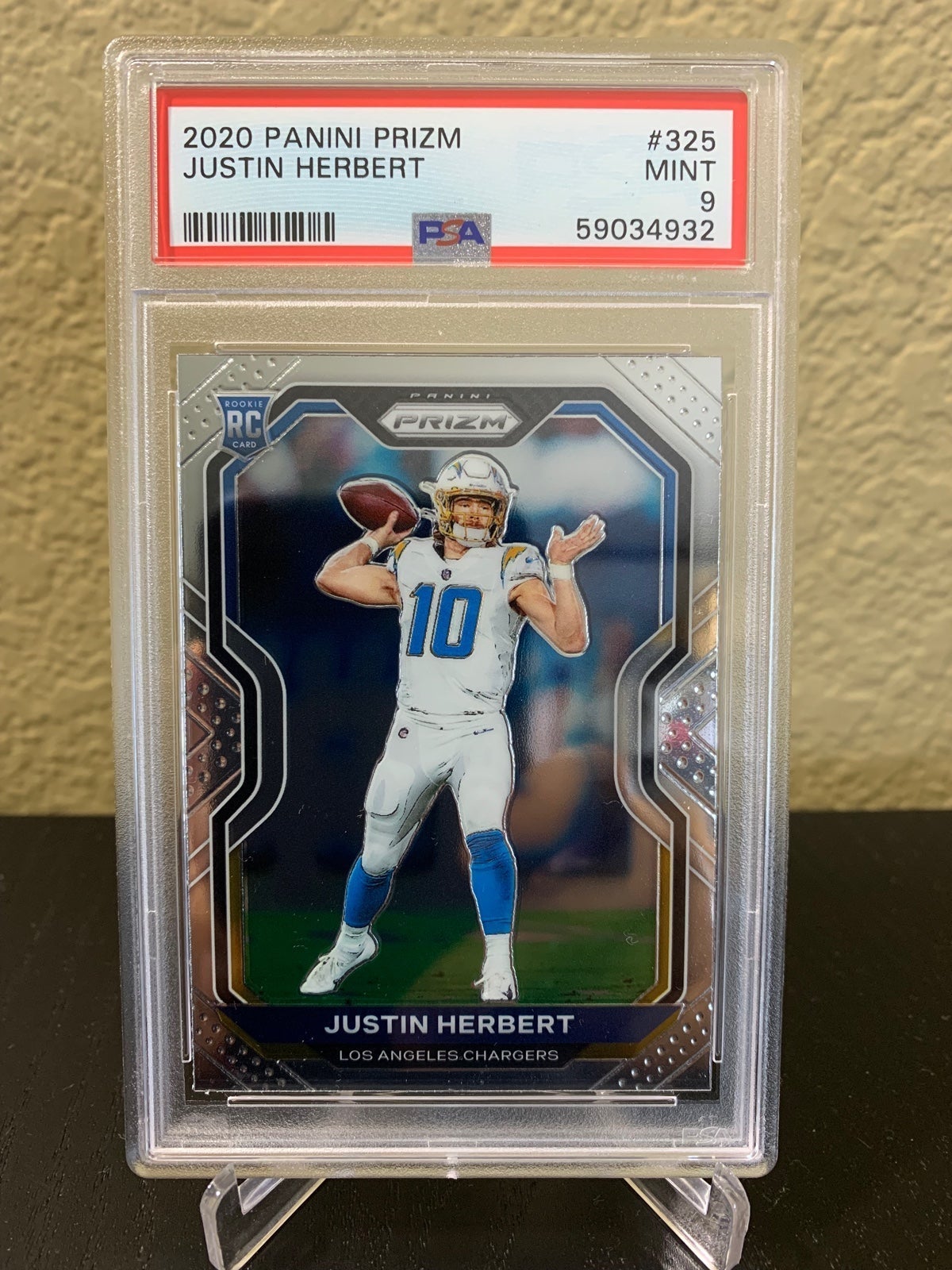 2020 Panini Prizm Justin Herbert RC PSA9