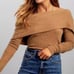 Free People We the Free Brown Ribbed Off Shoulder Sweater Top