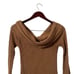 Free People We the Free Brown Ribbed Off Shoulder Sweater Top