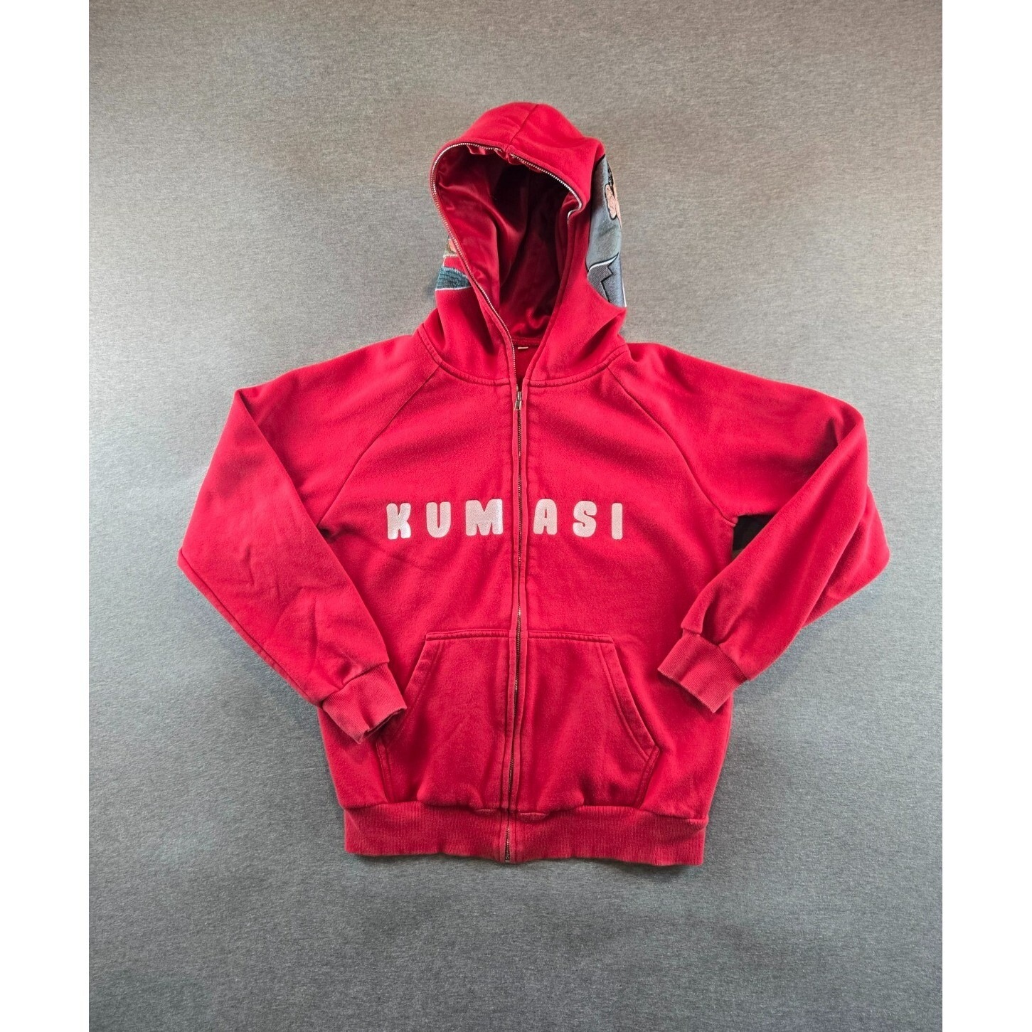 Kumasi Kill Klub Embroidered Hoodie Mens Small Red Full Face Zip Obama Robin