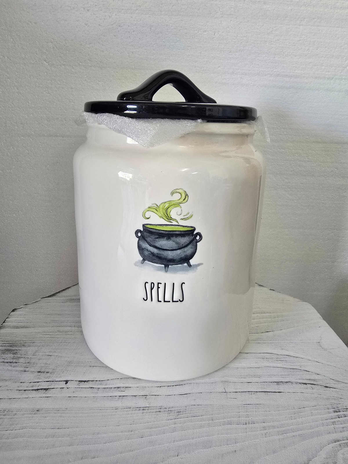 Rae Dunn Black Spells Canister