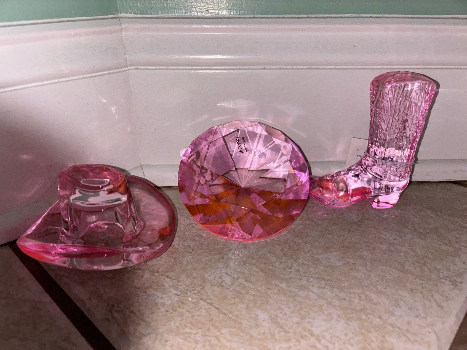 Pink Cowgirl Boots Hat and Diamond