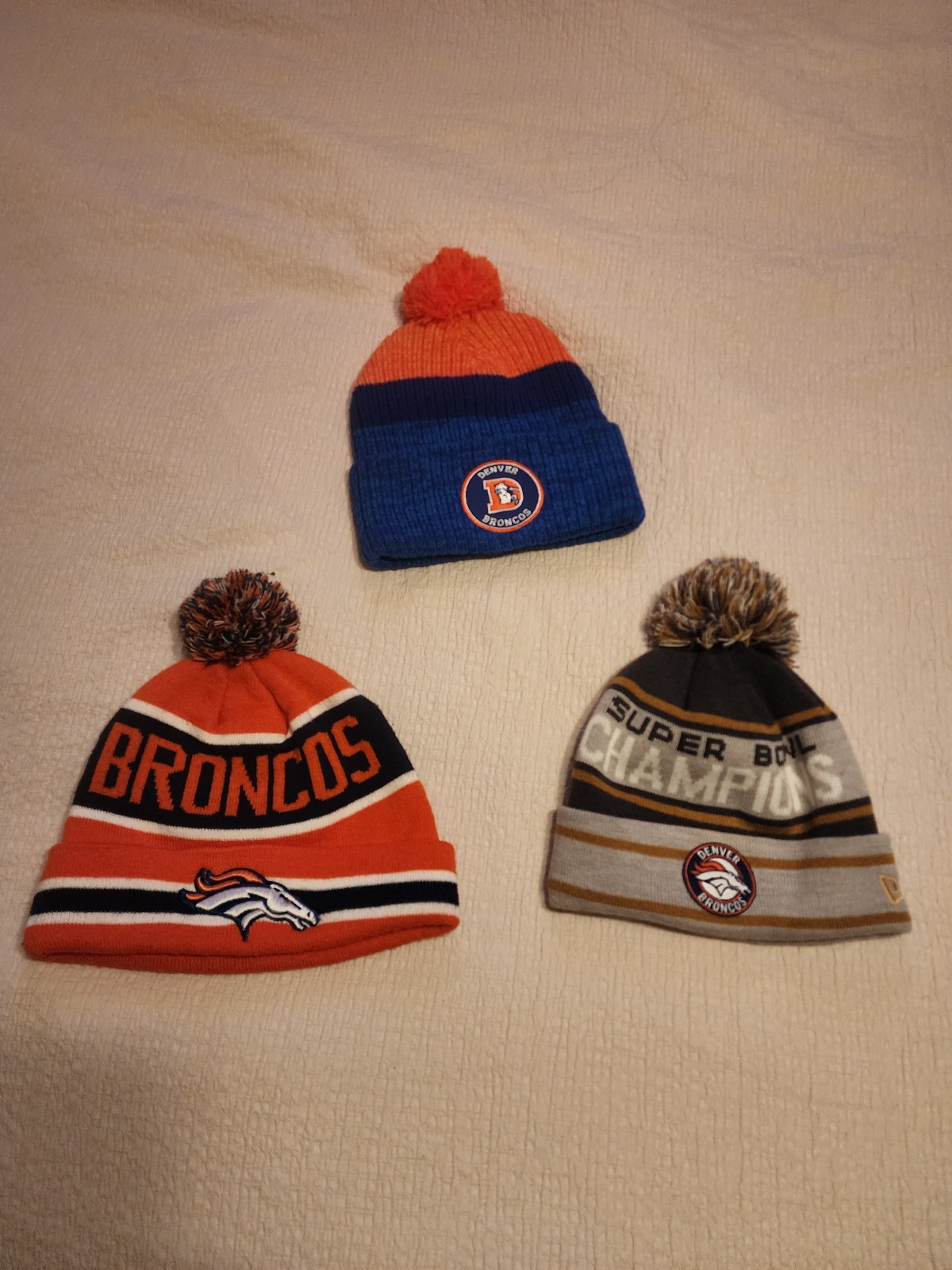 3 Denver Bronco Beanies
