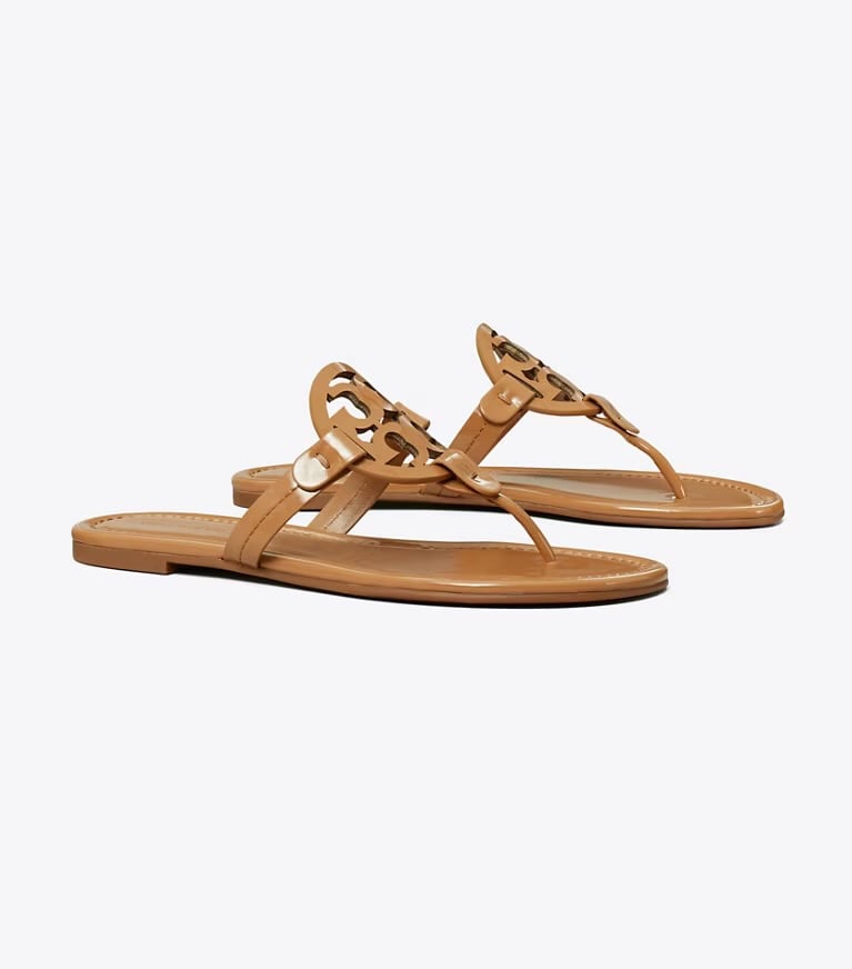 Tory Burch Miller Patent Sandals Tan