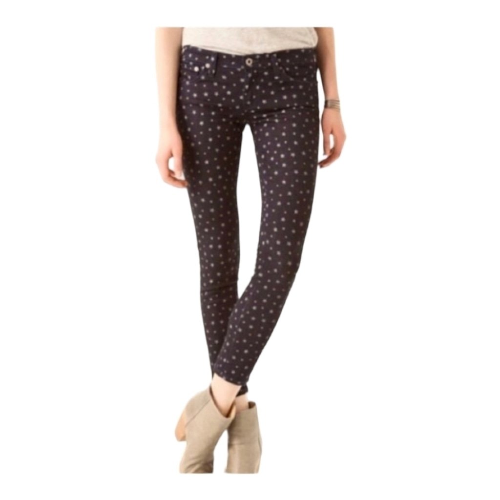 Adriano Goldschmied the Legging Ankle Super Skinny in black w/stars, Size 24R