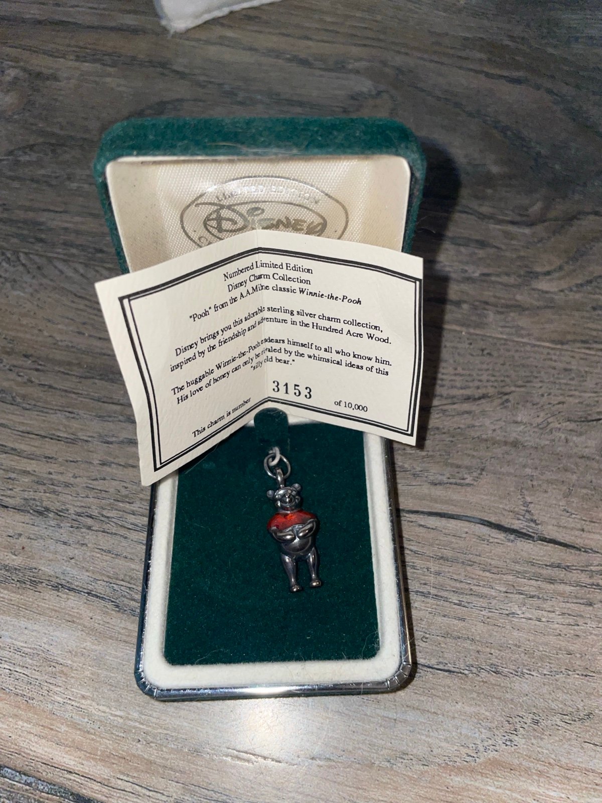 Winnie the Pooh limited edition sterling silver charm