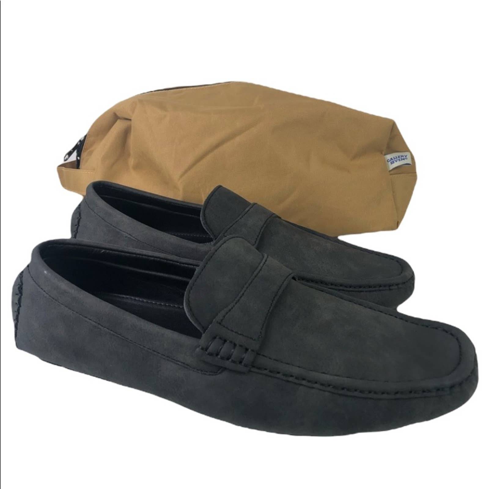 Gallery Seven Black Leather Penny Loafer Shoes Size 9.5