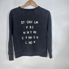 Madewell Tour guide Sweatshirt Stockholm Paris NY Copenhagen London XS Gray