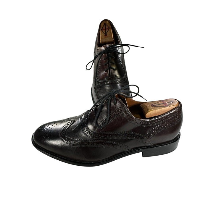 Bostonian Size 9 W Wide Brown Leather Mens Wingtip Toe Shoes Made In Italy