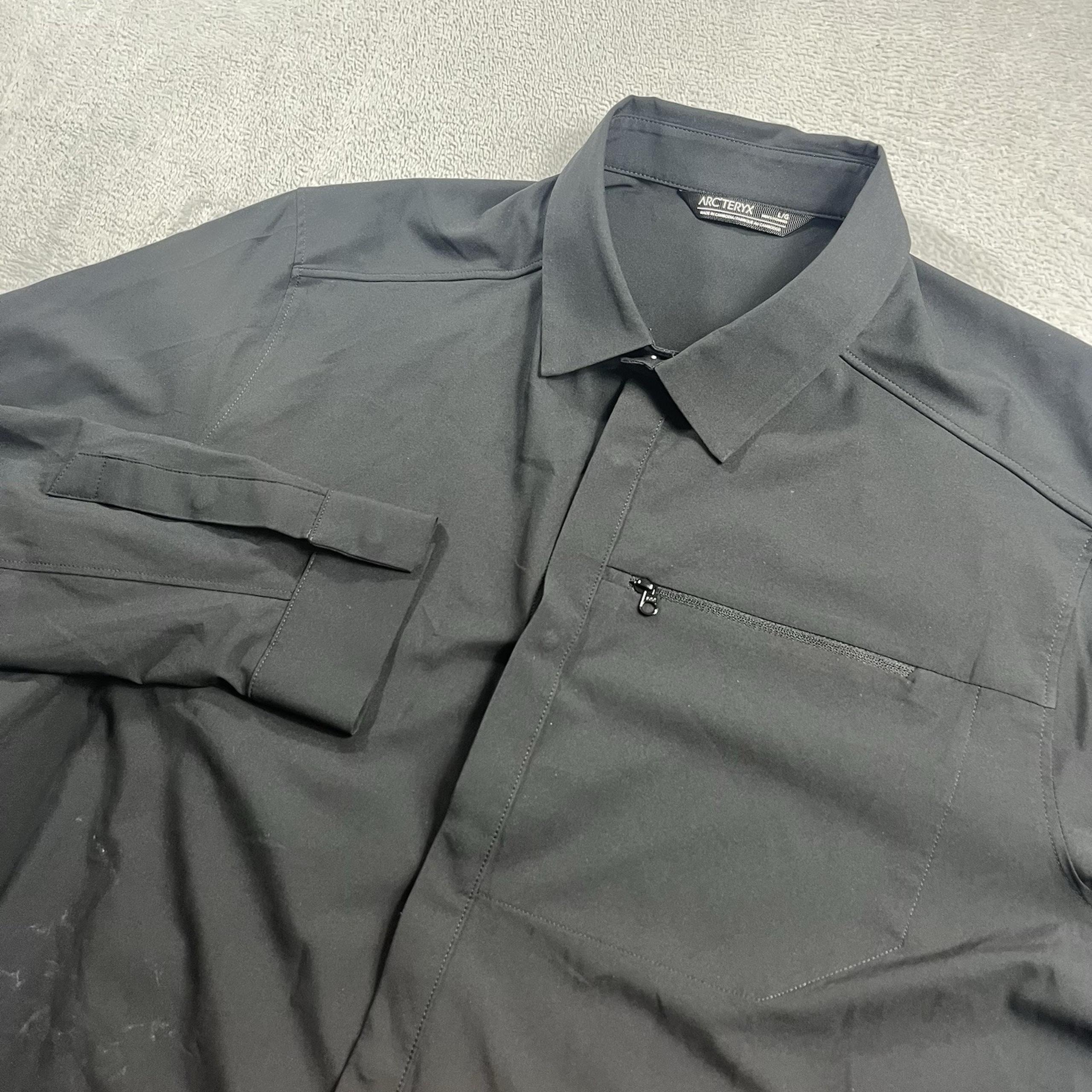 Arcteryx Shirt Men Large The Skyline Chest Pocket Long Sleeve Snap Stretch Black