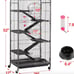 6 Levels Ferret Large Cage Rolling Large Small Animals Hutch for Rat Chinchilla