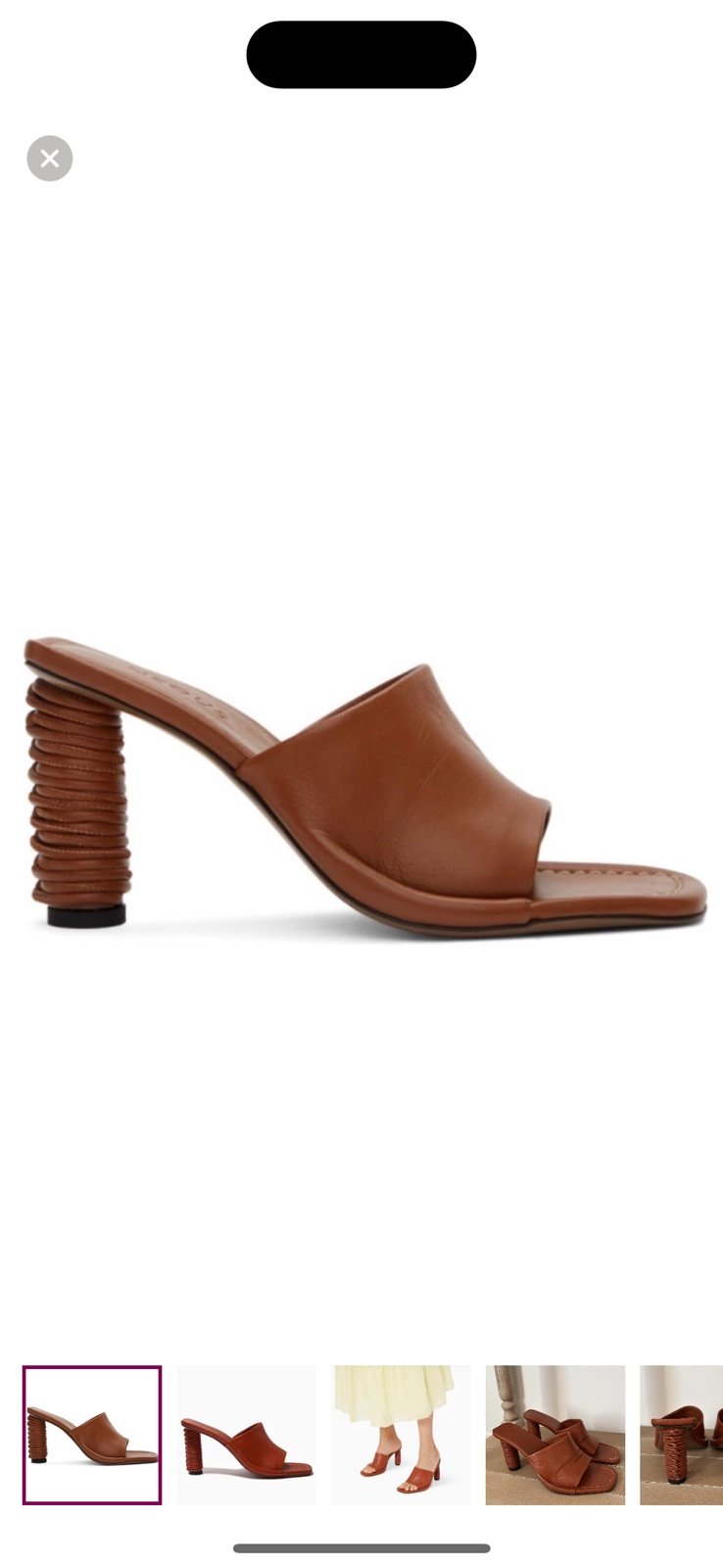 NEOUS Brown Leather Ginan Mules 6.6