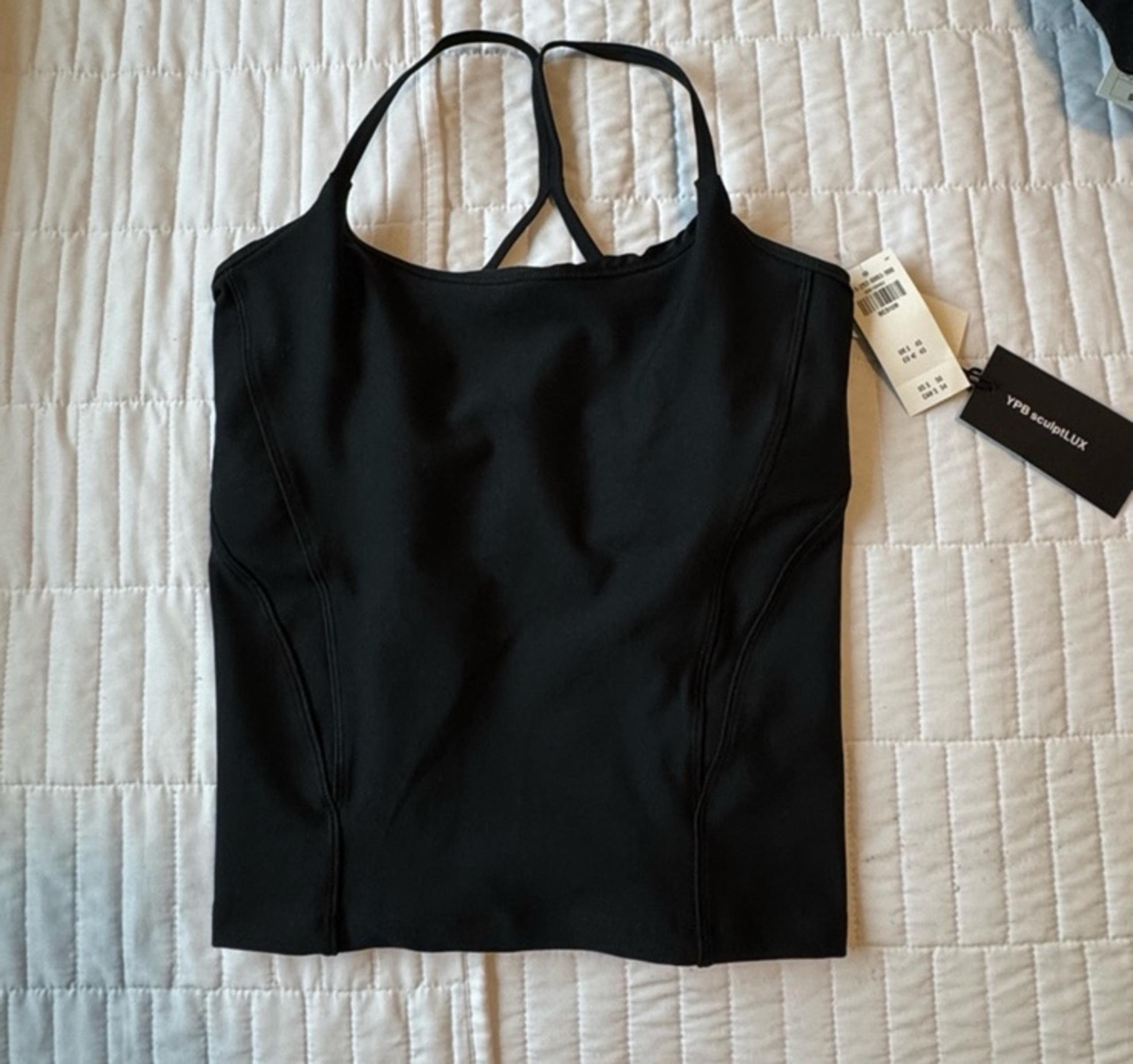Abercrombie YPB SculptLUX Black Strappy Tank Top Size M