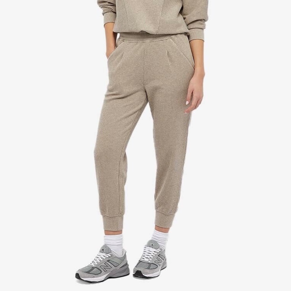 Varley Chaucer Ribbed Jogger Pant – Cashew Marl – Size Medium
