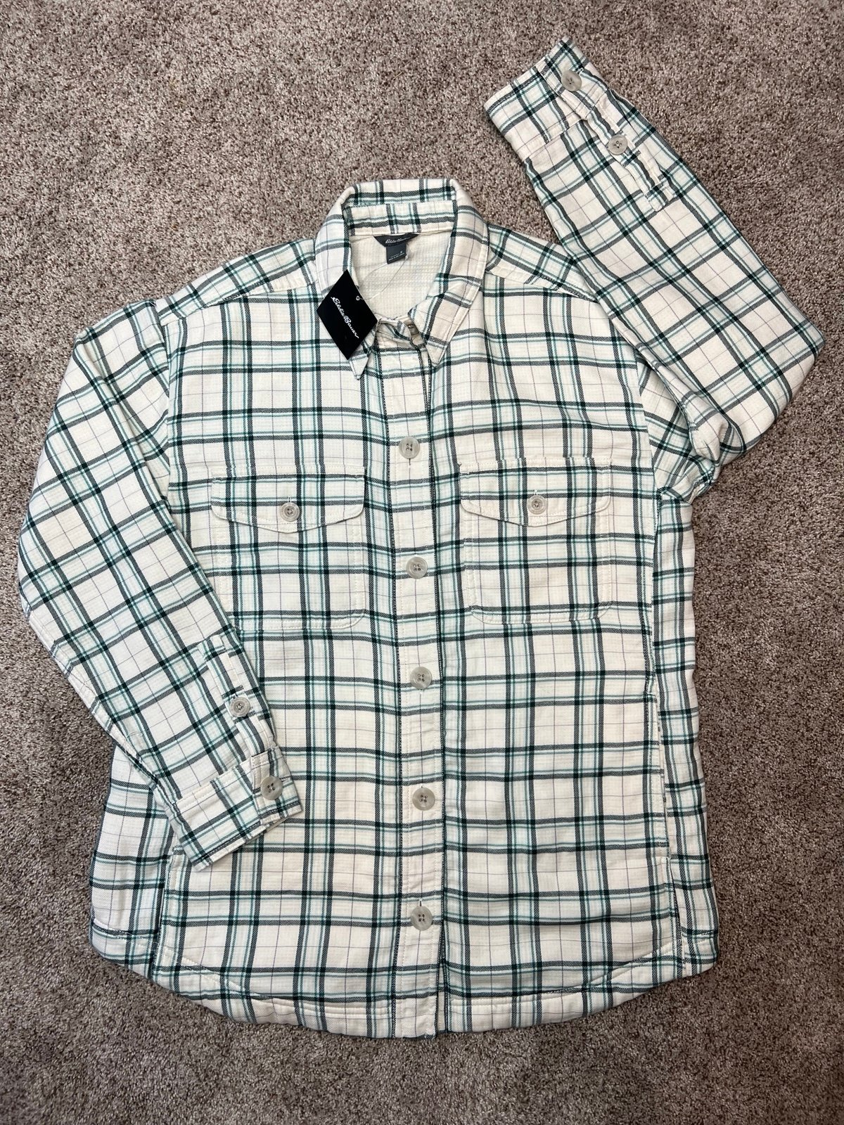 New Eddie Bauer Flannel Thermal Lined Shirt Pocket Long Shacket Men S 119