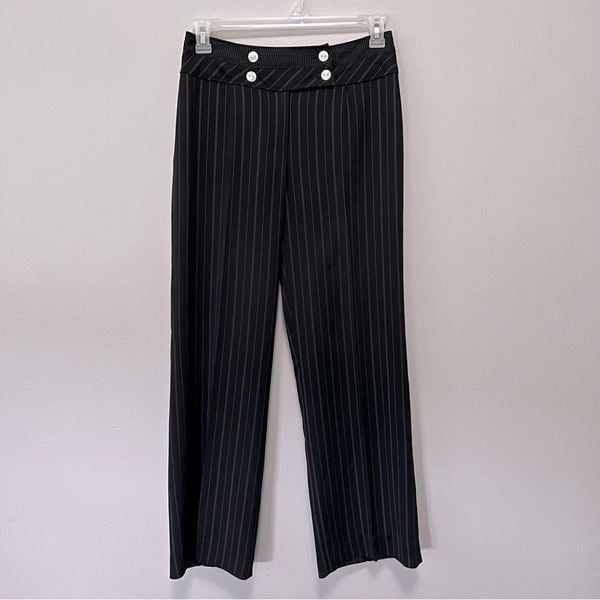 Apriori Black Pinstriped Dress Pants Size 8