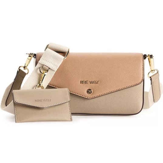 Nine West Peaches Crossbody With Card Case, Color: Clay