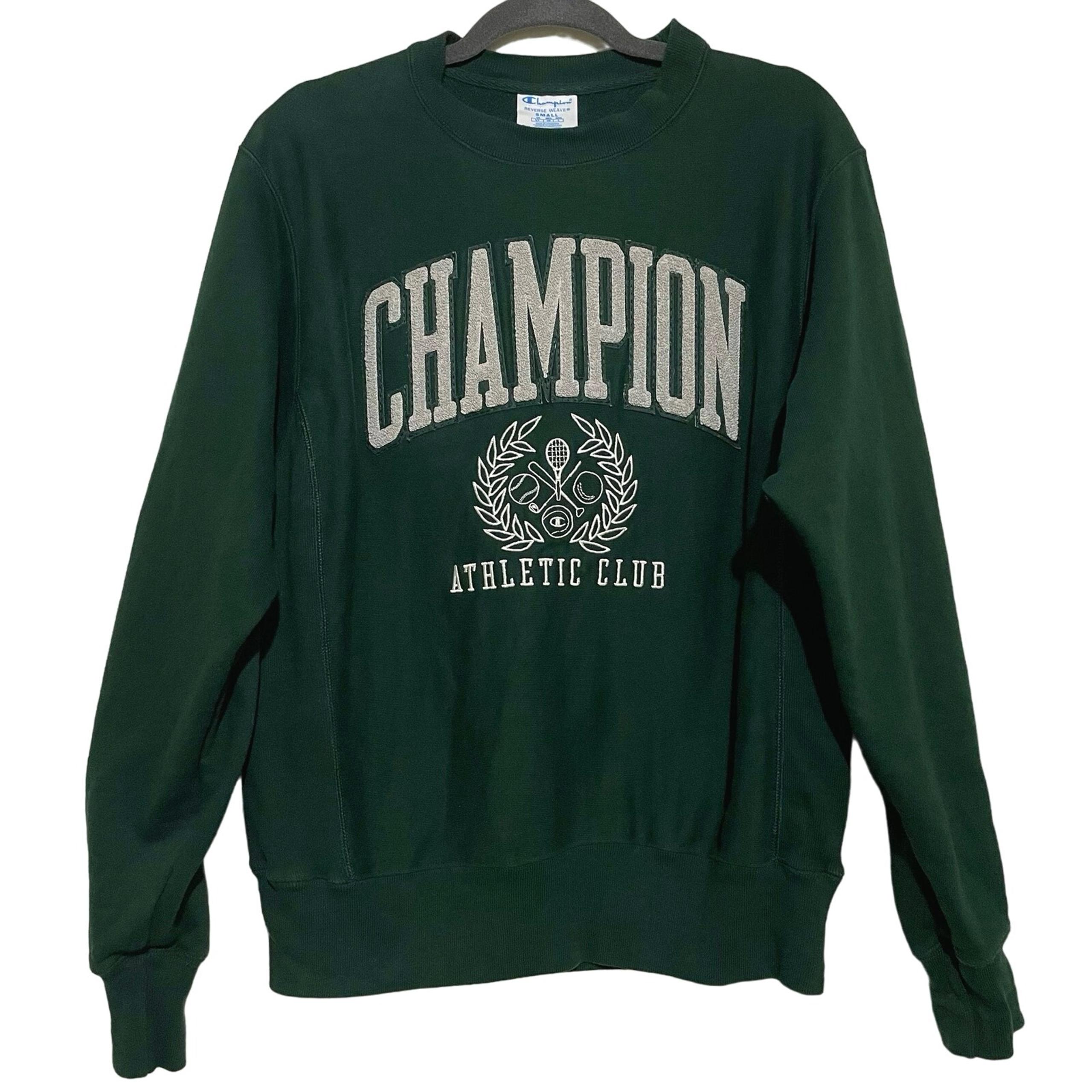 Champion Athletic Club Green Crewnexk Sweatshirt  Reverse Weave Small