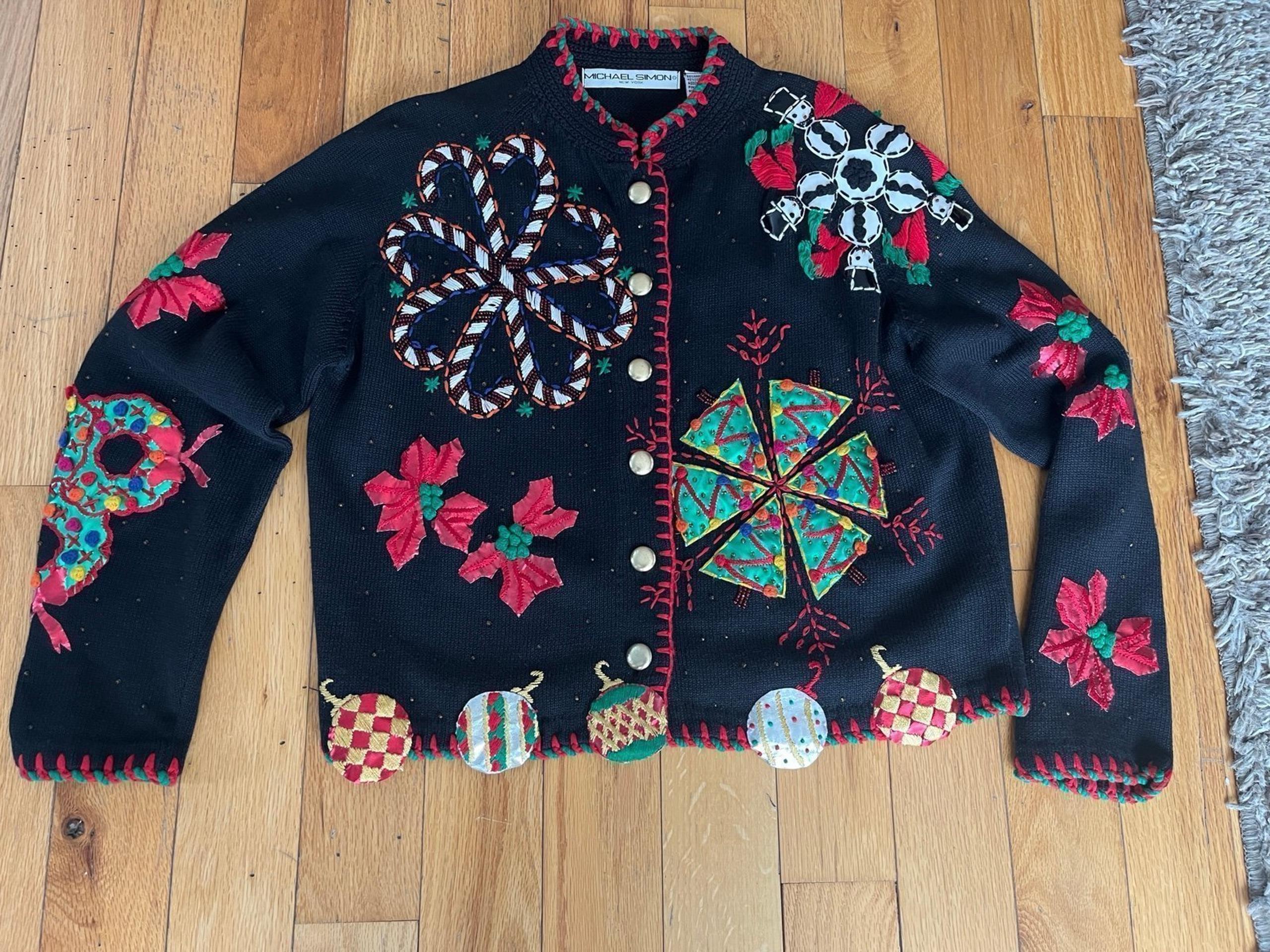 Micheal Simon Sweater Medium Christmas EUC