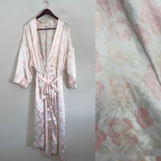Vintage Satin Christian Dior Pink Floral Robe (0144)