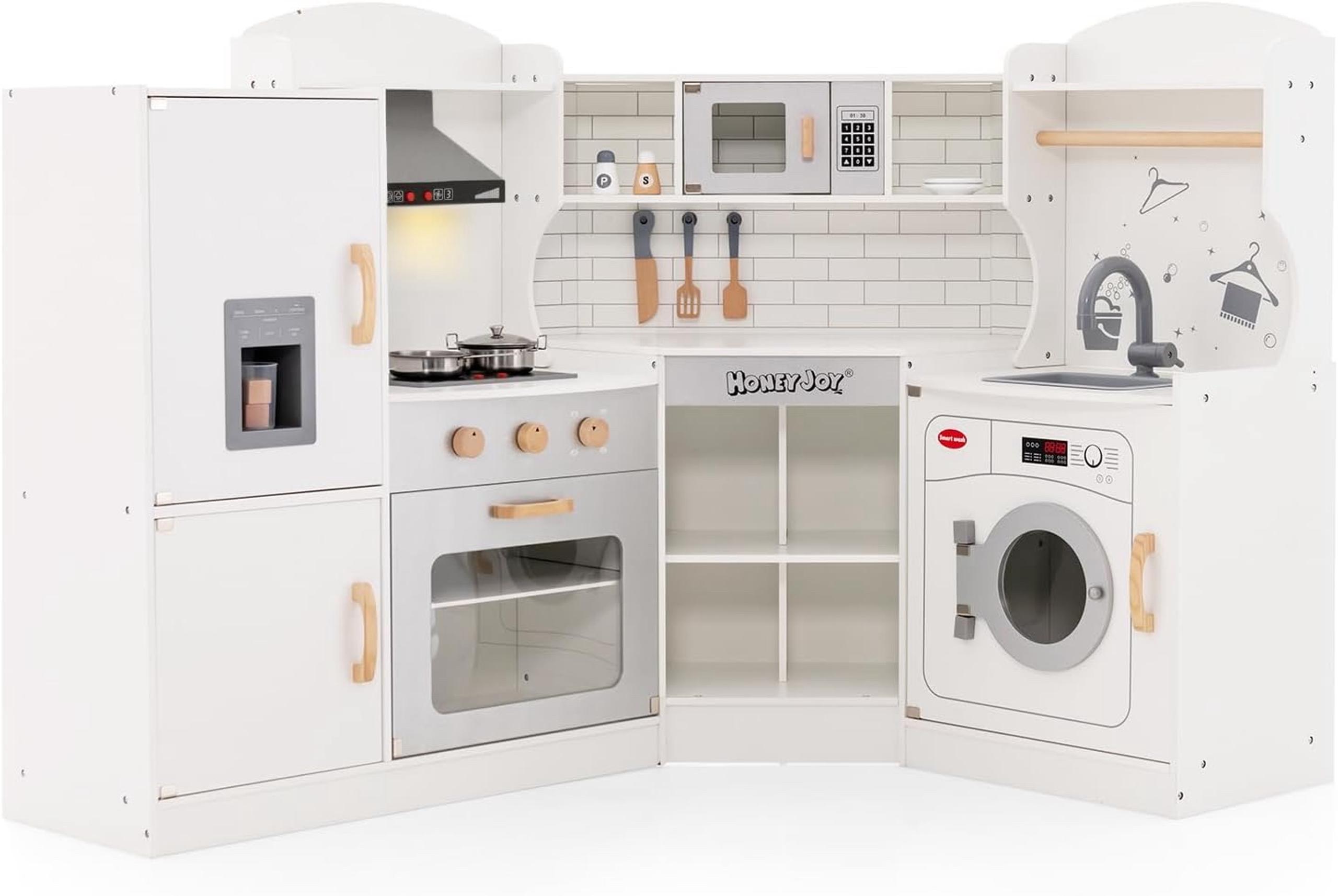 Corner Kids Kitchen Playset, Three color options: White, pink, brown