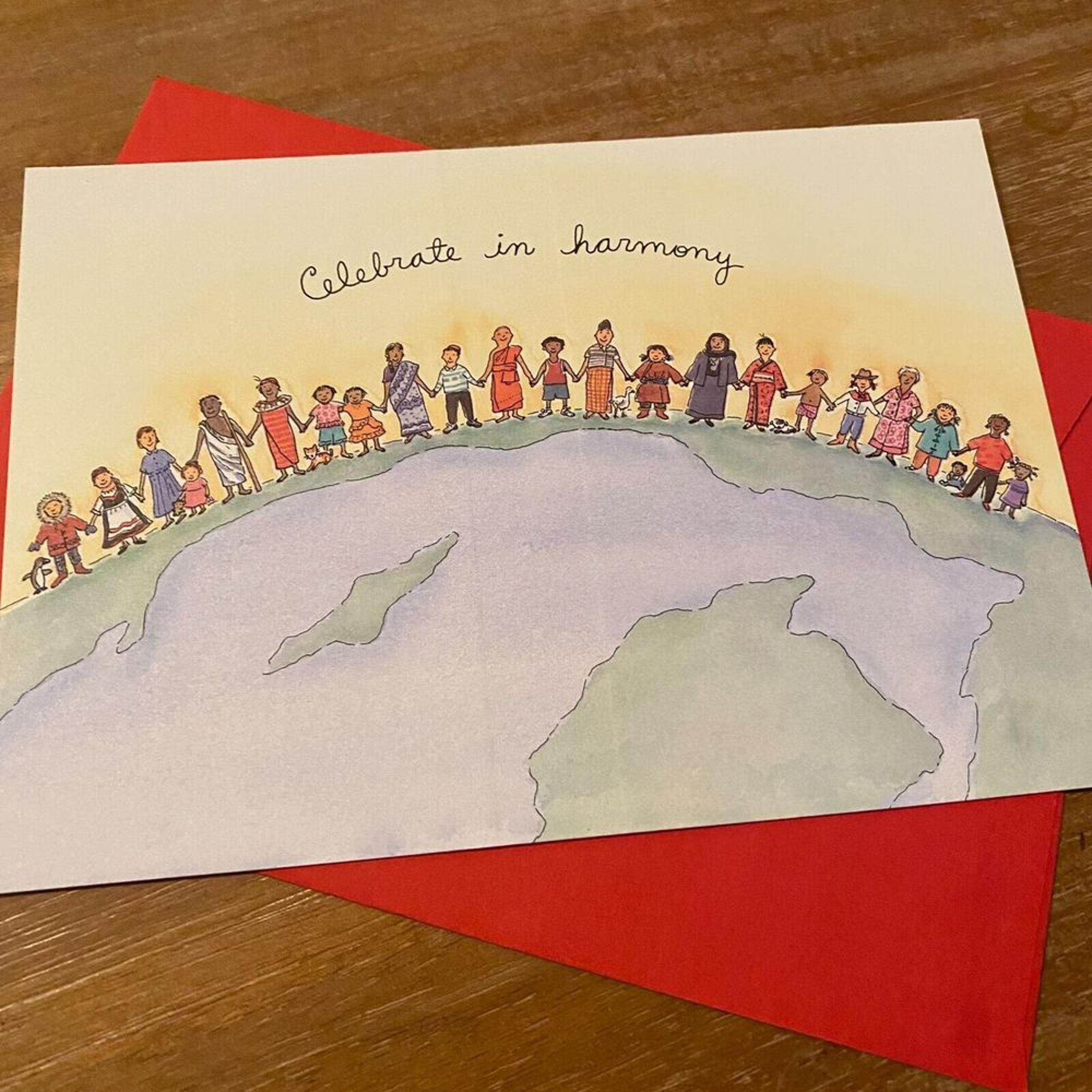 Marcel Schurman Celebrate in Harmony Peace Wishes Christmas Greeting Card