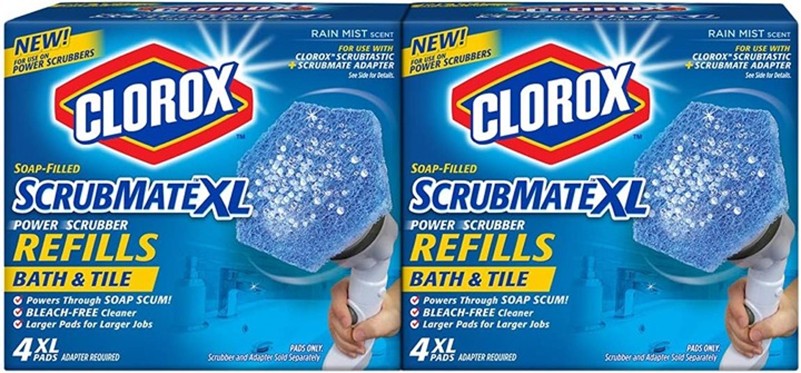 Clorox ScrubMate XL Bath and Tile Refill 2-Pack; 2 Bleach-Free, Soap-Filled Scru